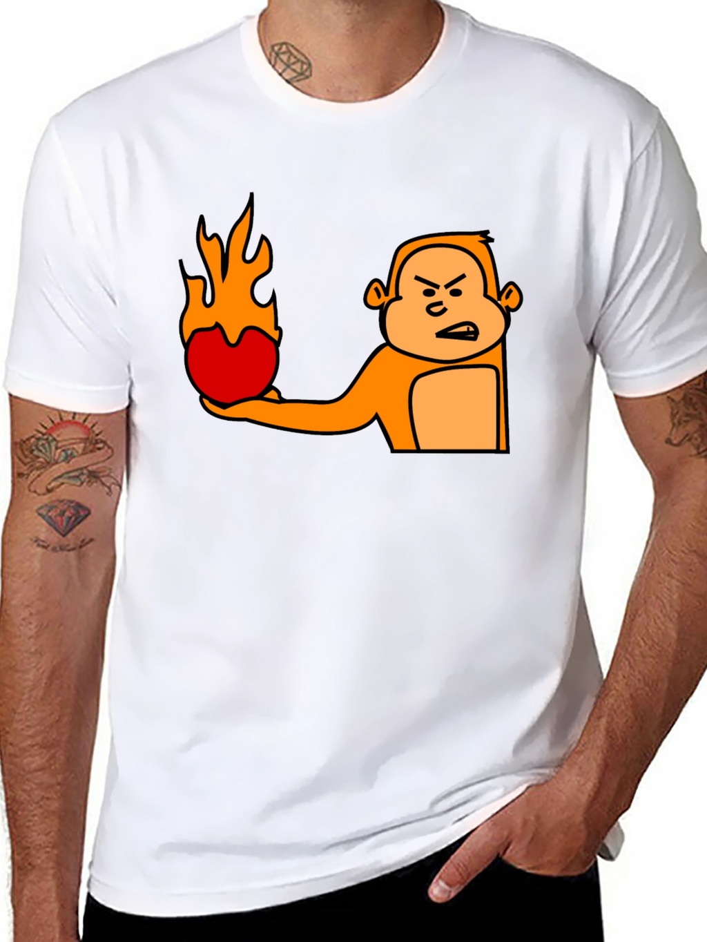 Angry Monkey Fireball Graphic T-Shirt
