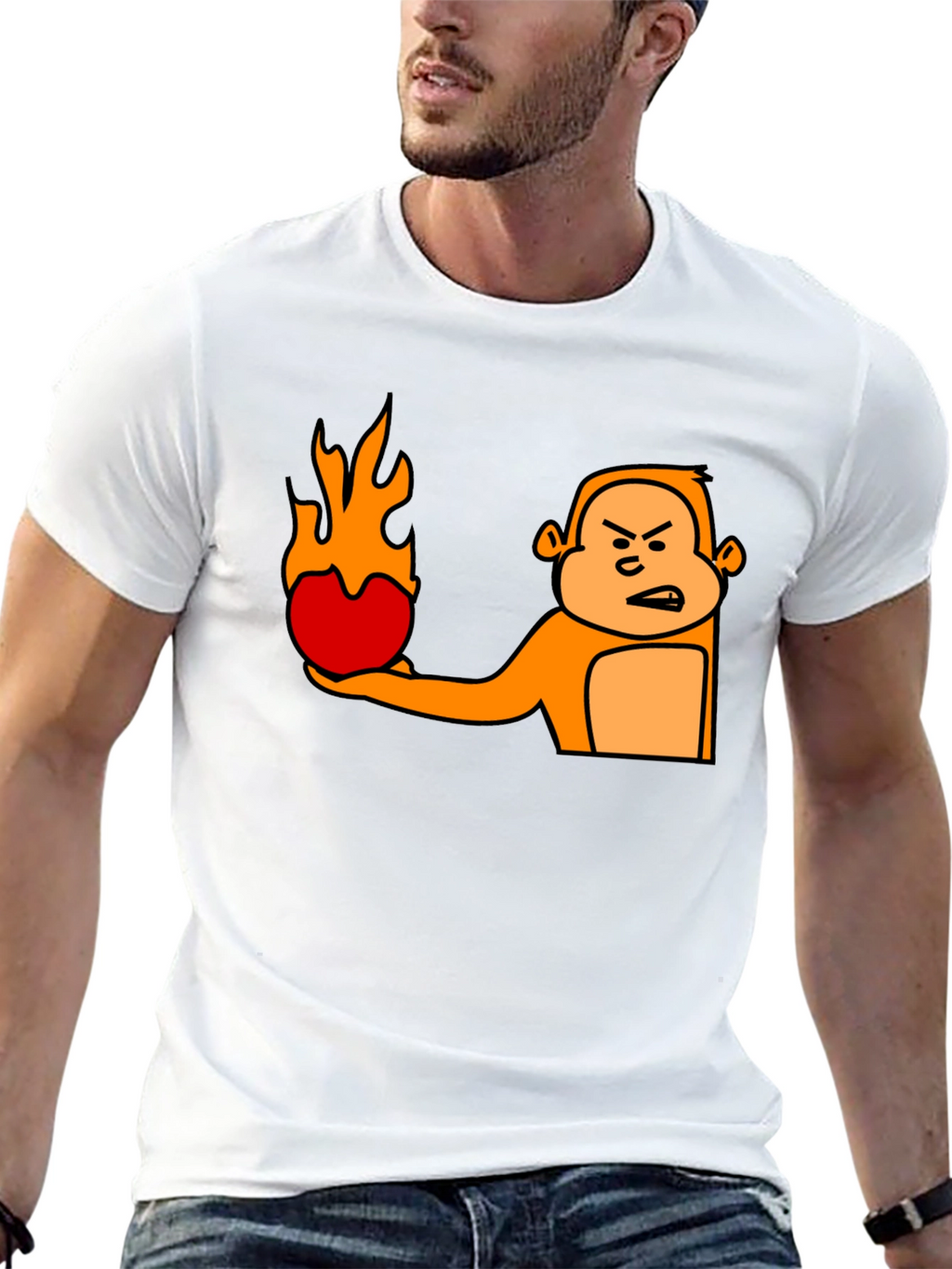 Angry Monkey Fireball Graphic T-Shirt