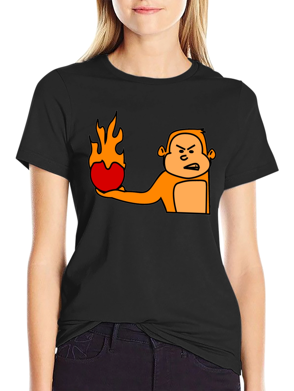 Angry Monkey Fireball Graphic T-Shirt