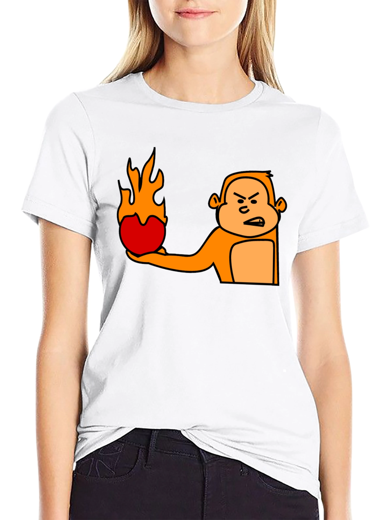 Angry Monkey Fireball Graphic T-Shirt