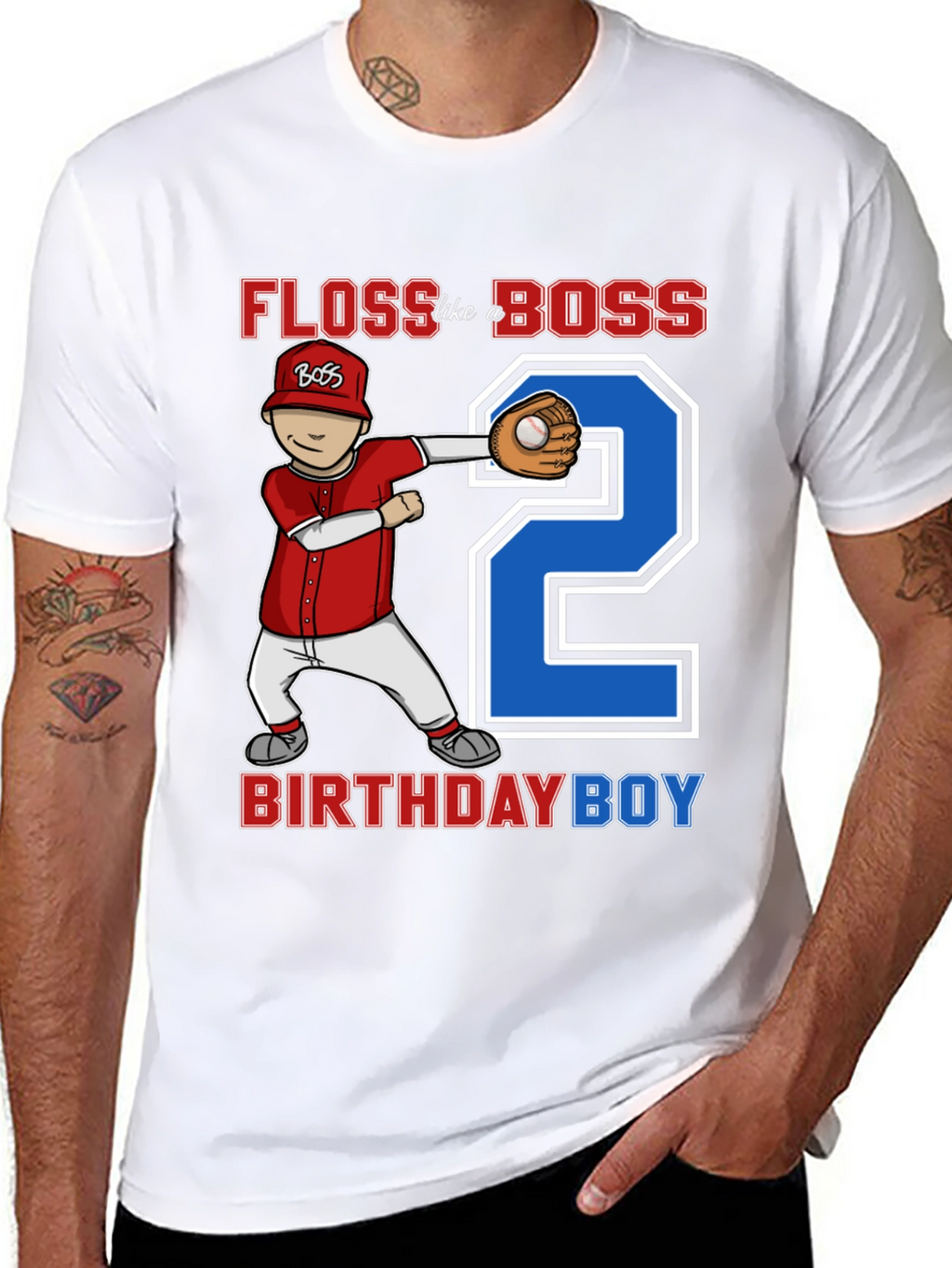 Floss Like A Boss Birthday Boy Baseball T-Shirt