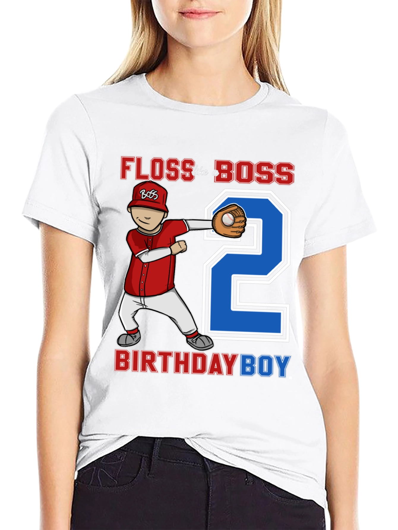 Floss Like A Boss Birthday Boy Baseball T-Shirt