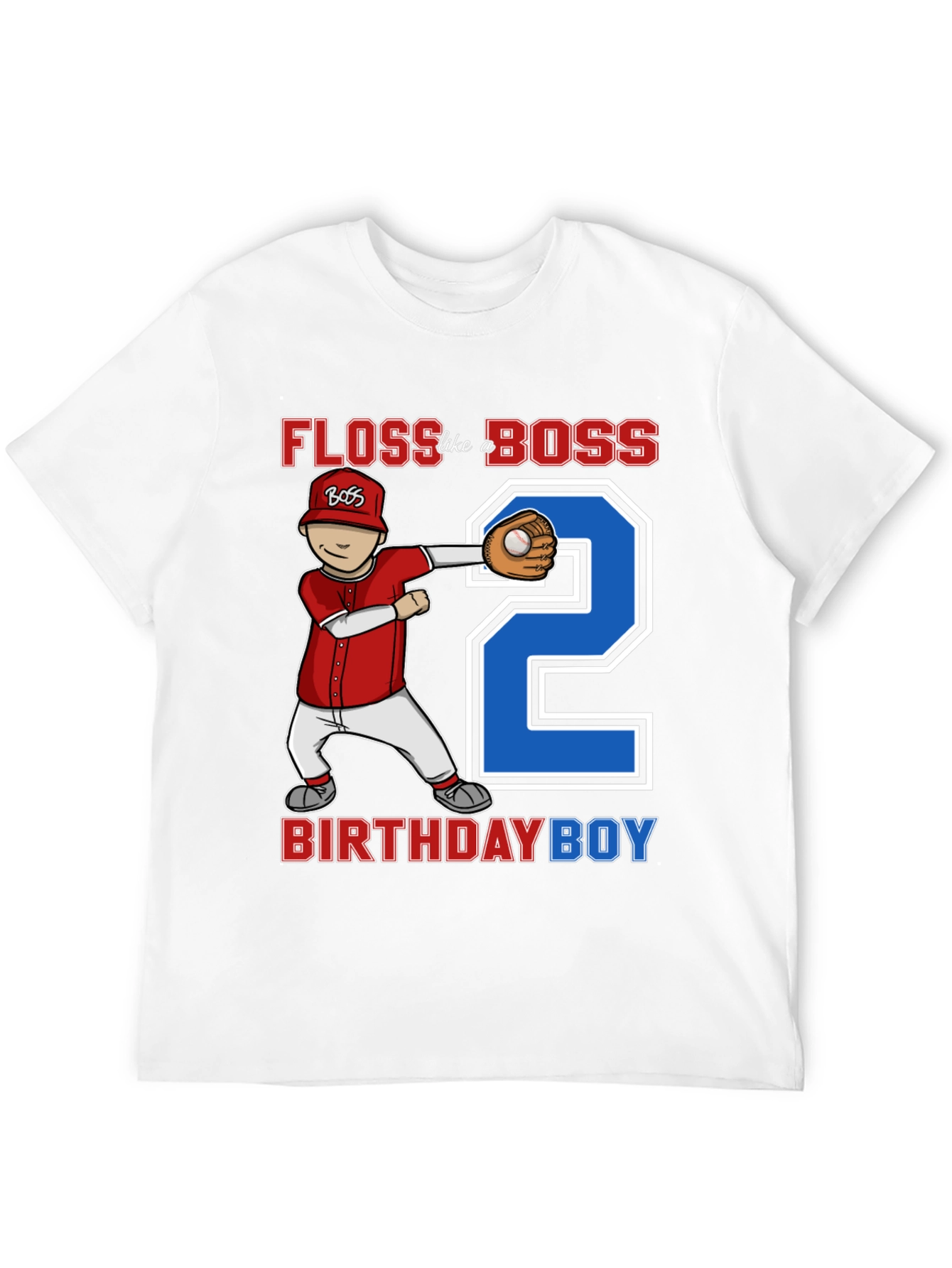 Floss Like A Boss Birthday Boy Baseball T-Shirt