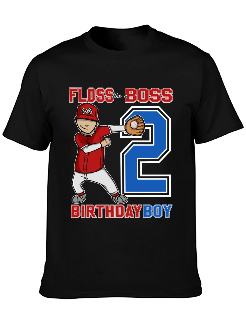 Floss Like A Boss Birthday Boy Baseball T-Shirt