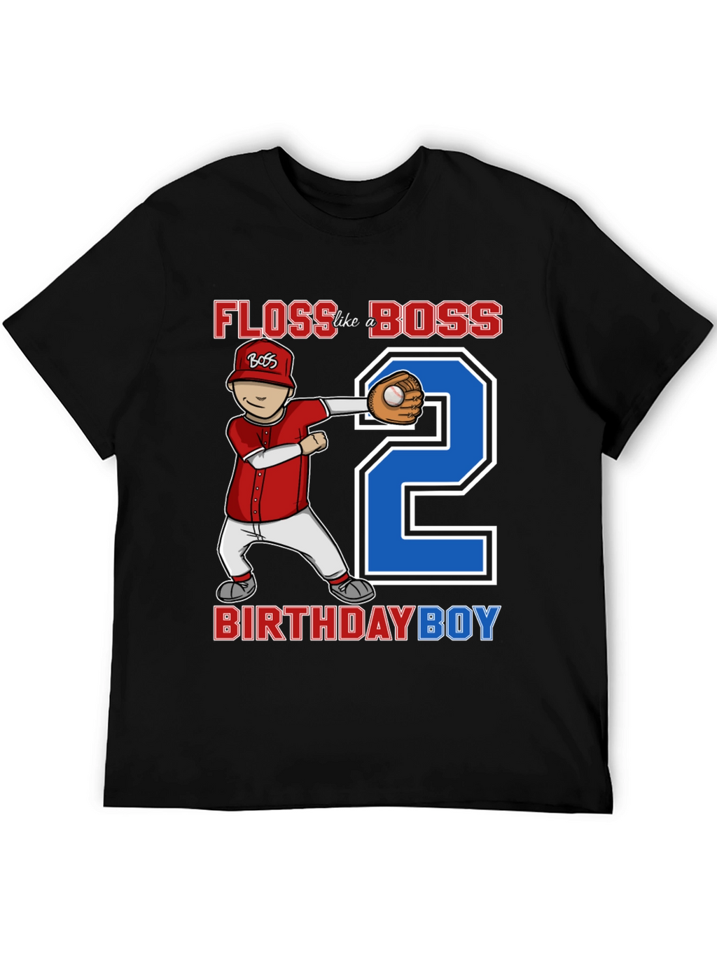 Floss Like A Boss Birthday Boy Baseball T-Shirt
