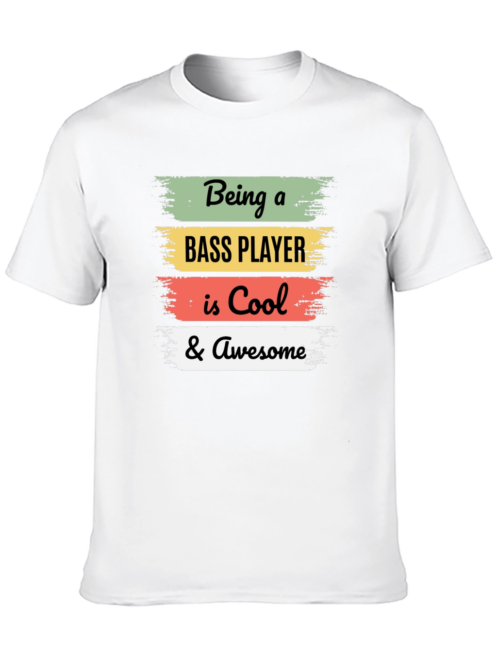 Cool Bass Player Black Graphic Tee