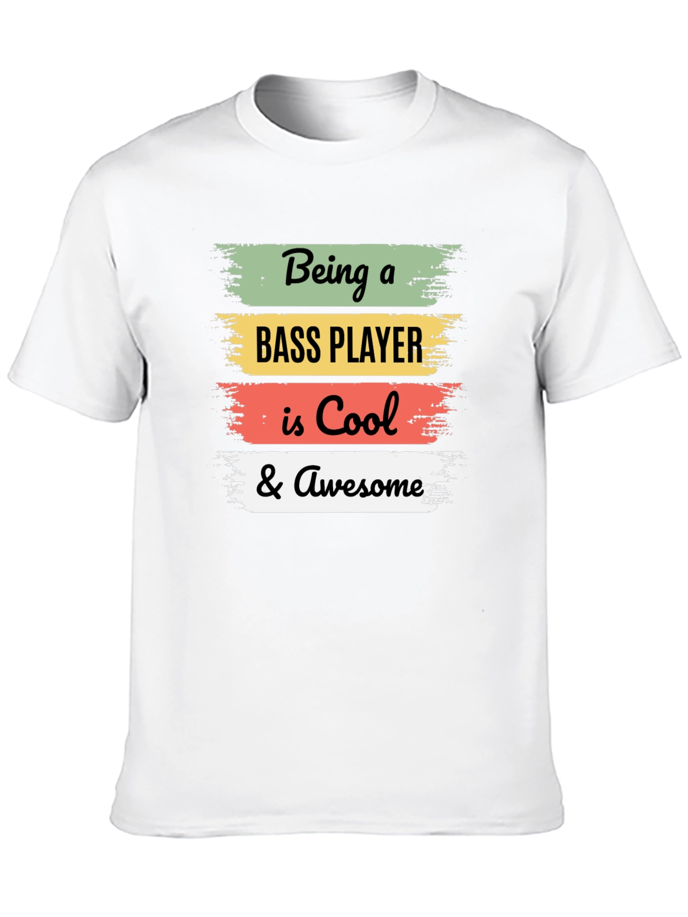 Cool Bass Player Black Graphic Tee