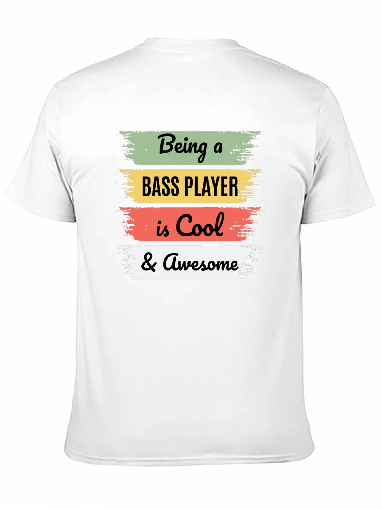 Cool Bass Player Black Graphic Tee
