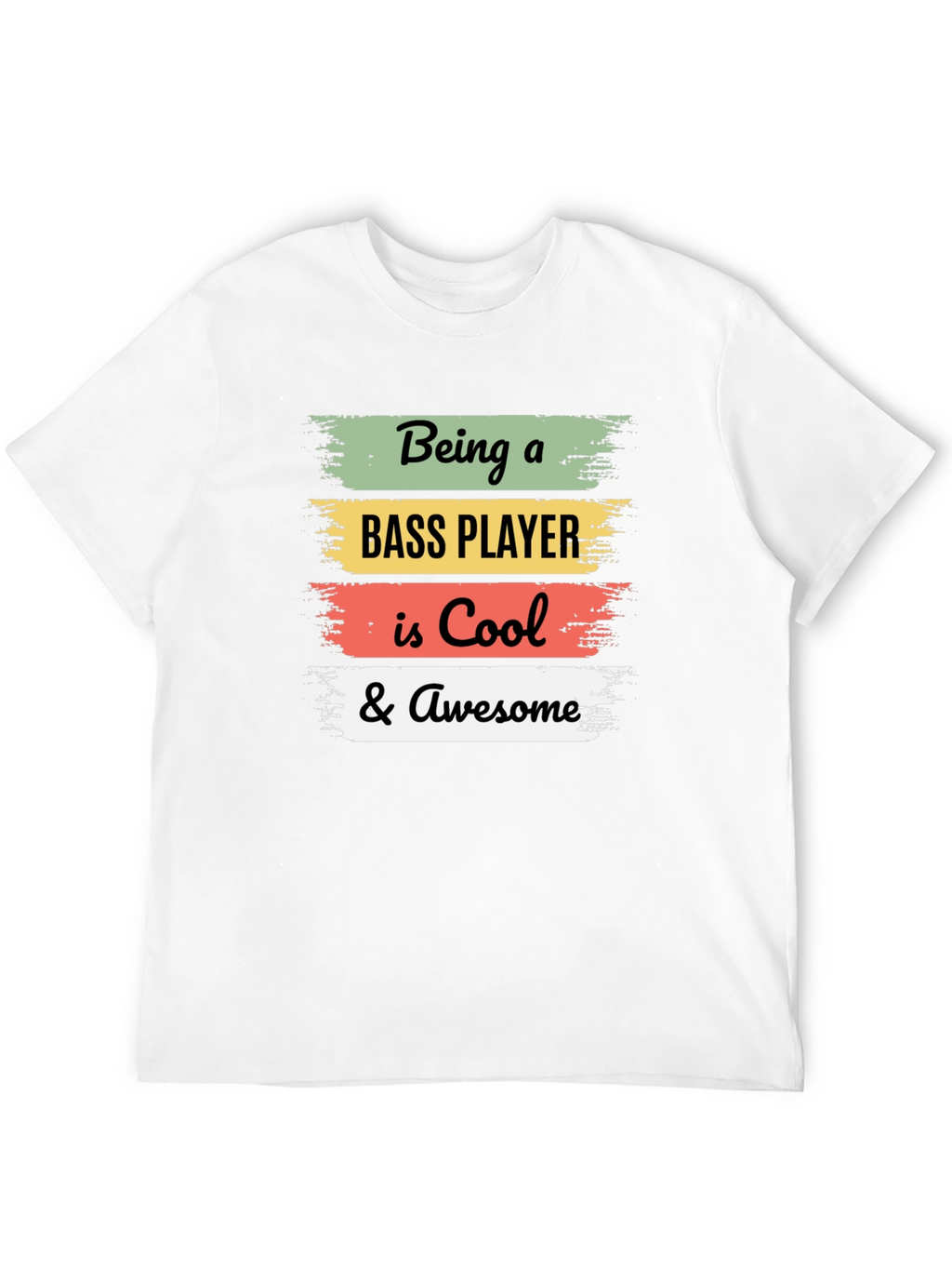 Cool Bass Player Black Graphic Tee