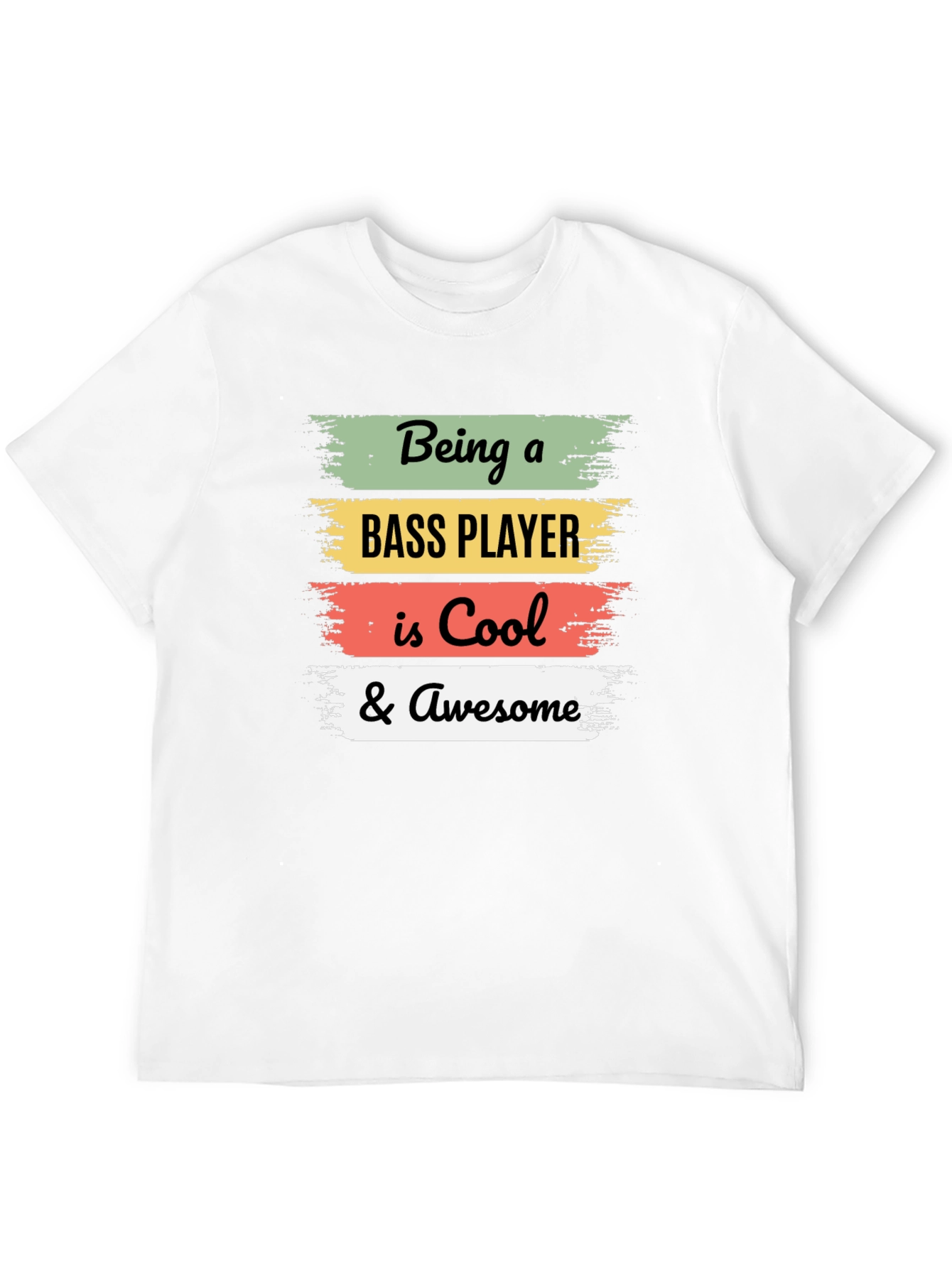 Cool Bass Player Black Graphic Tee