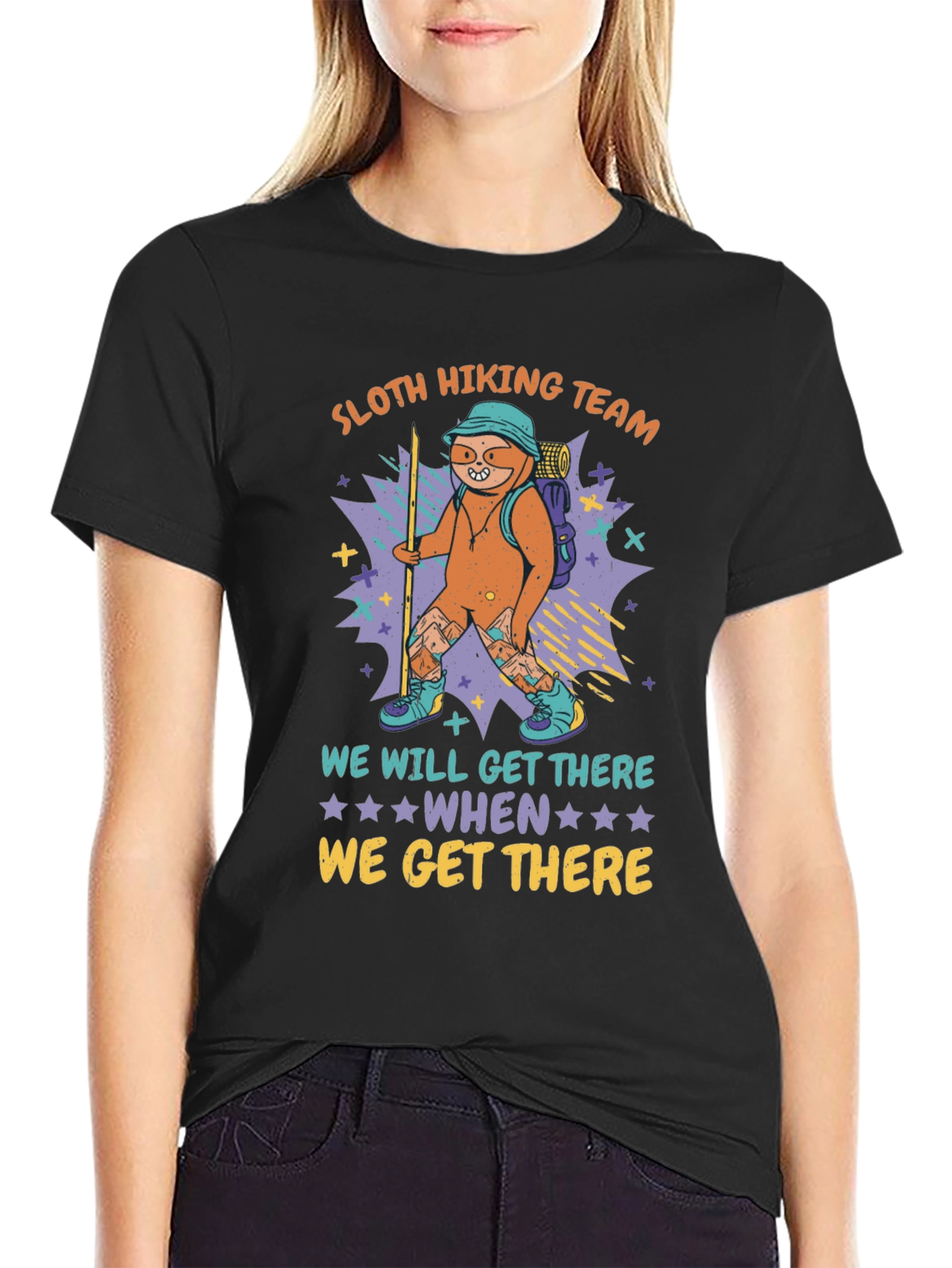 Sloth Hiking Team Graphic Tee