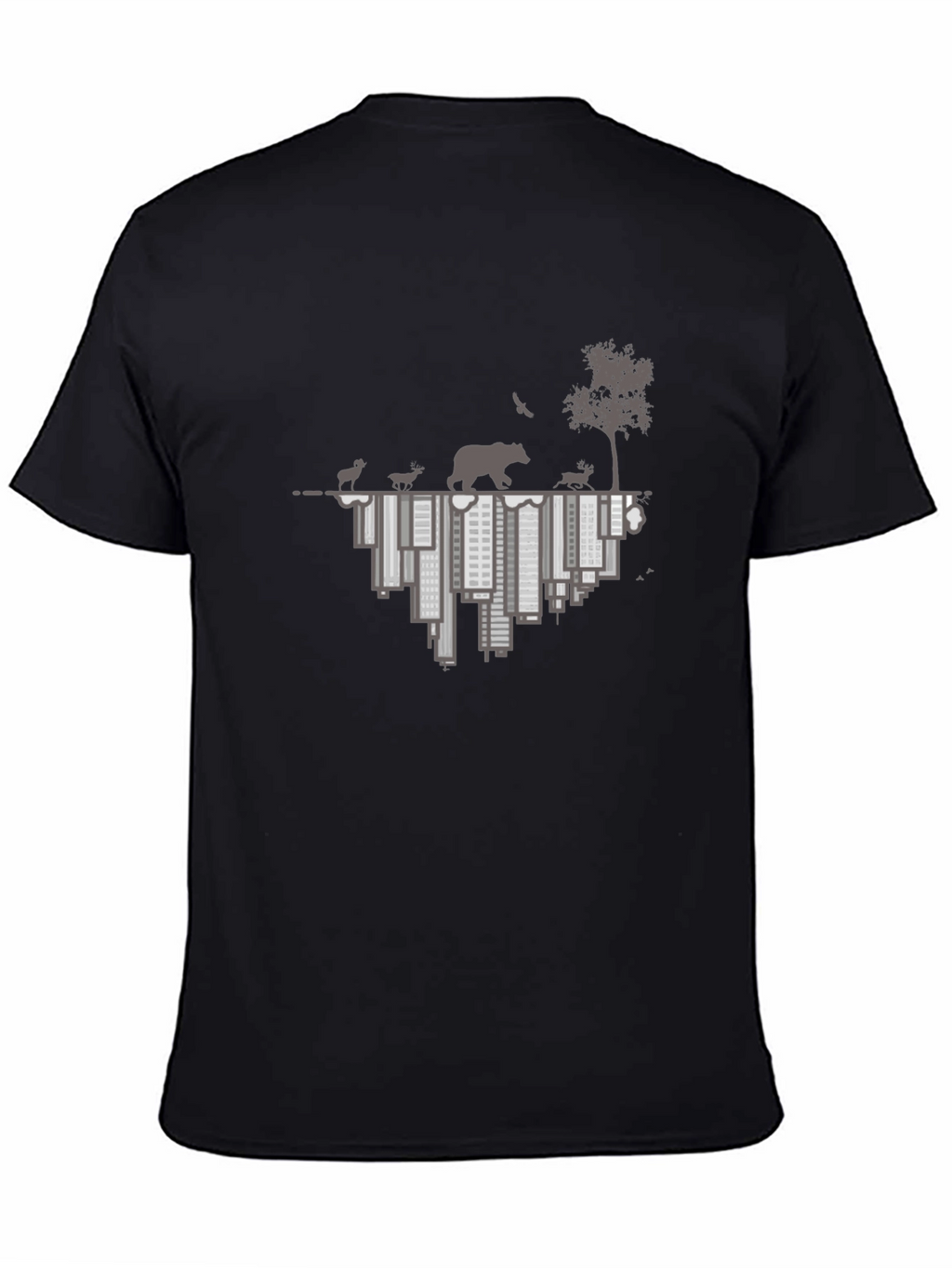 Nature Over City Black Graphic Tee