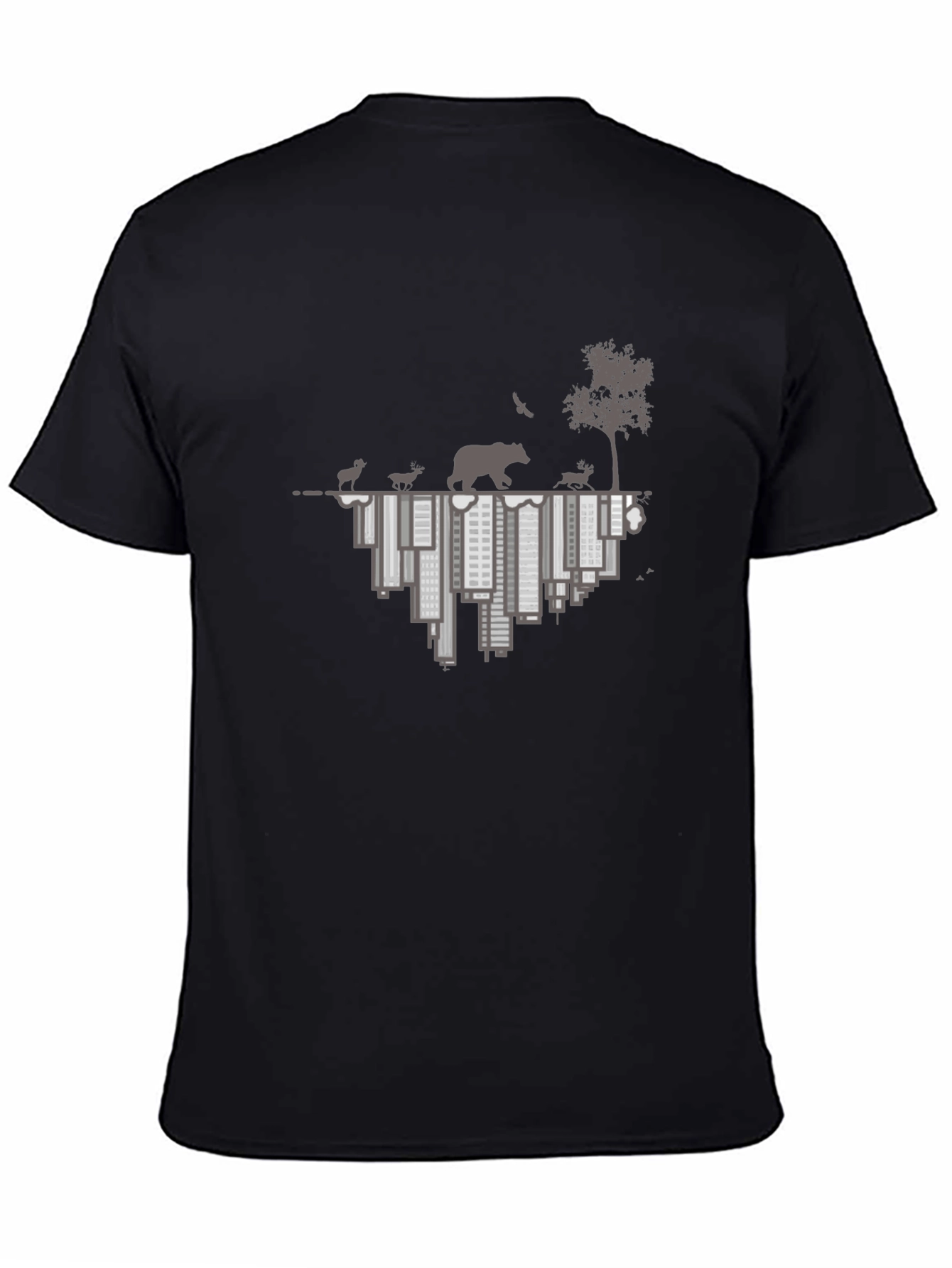 Nature Over City Black Graphic Tee