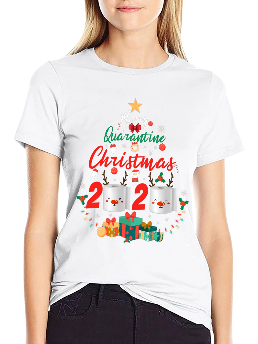 Funny 2020 Quarantine Christmas T-Shirt