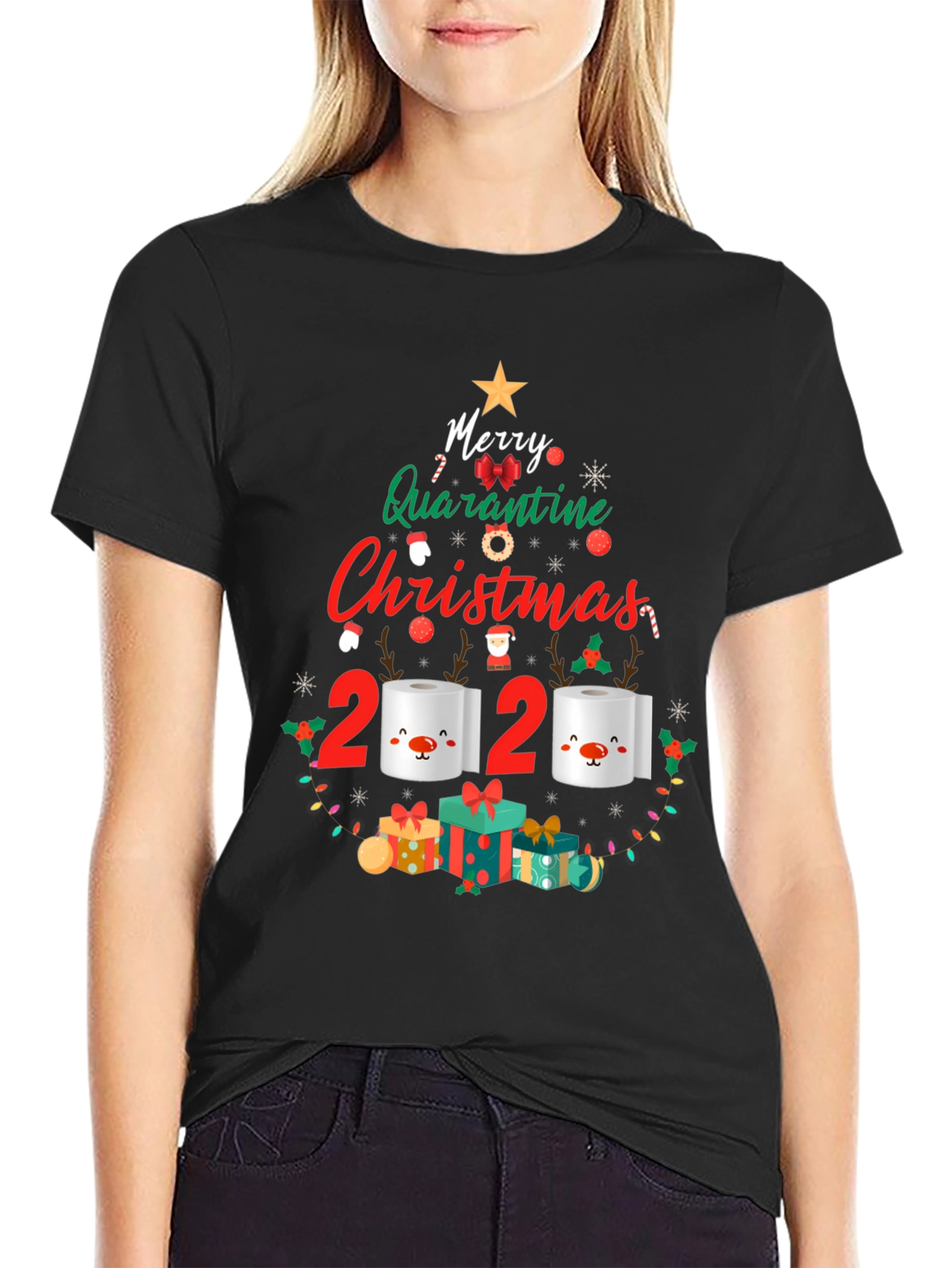 Funny 2020 Quarantine Christmas T-Shirt