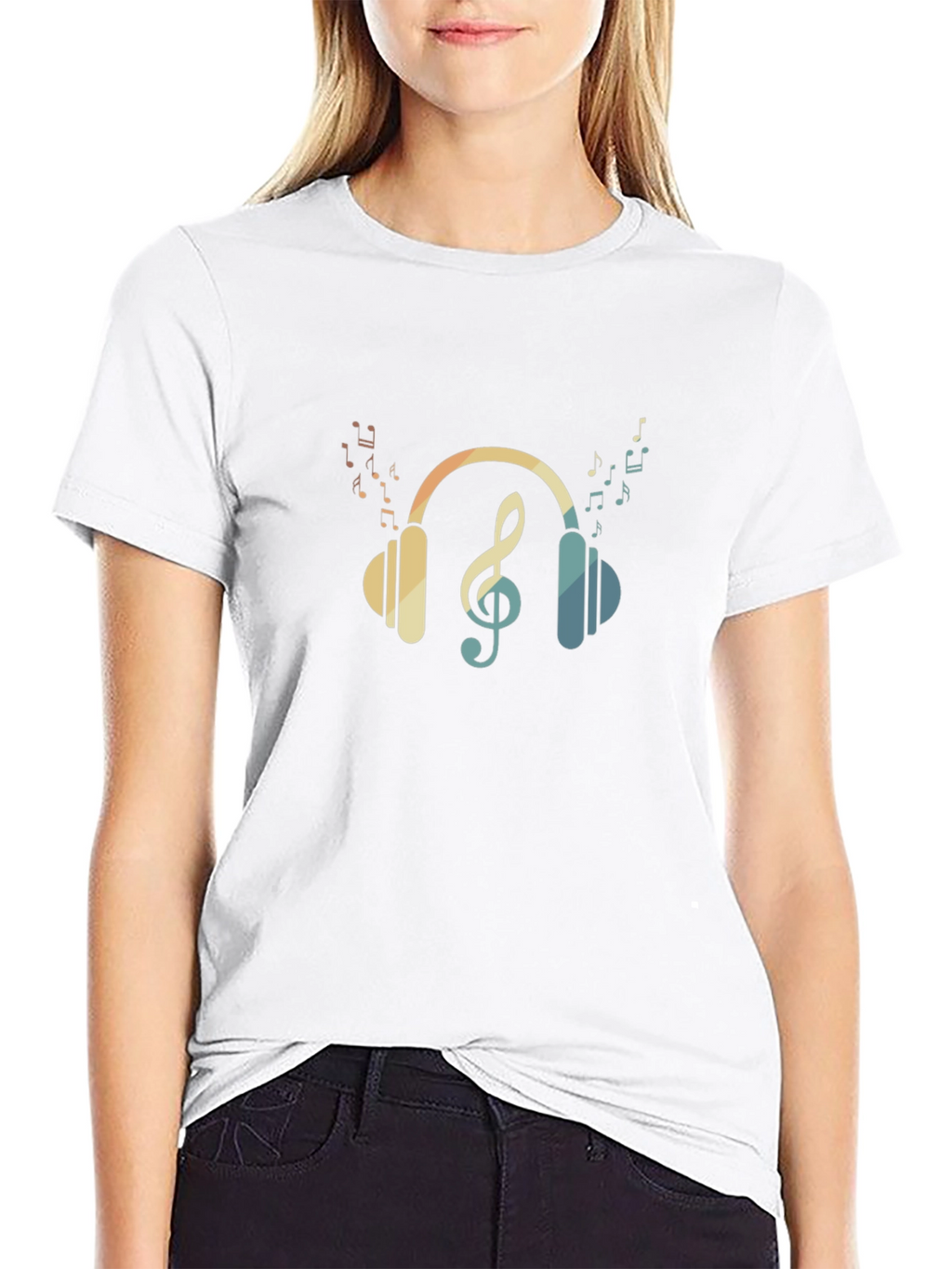 Musical Headphones T-Shirt - Black Cotton Tee