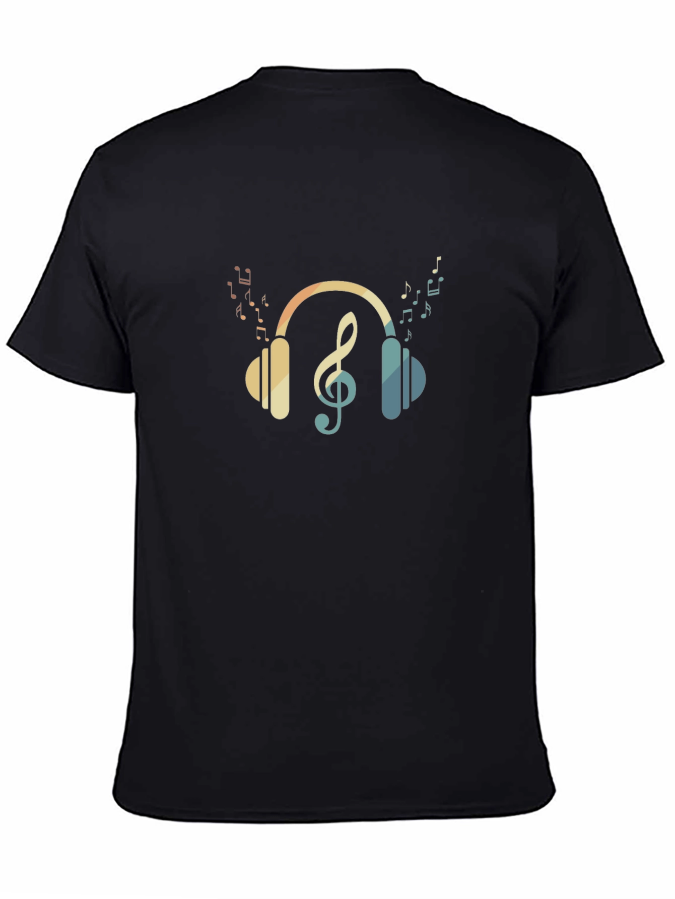 Musical Headphones T-Shirt - Black Cotton Tee
