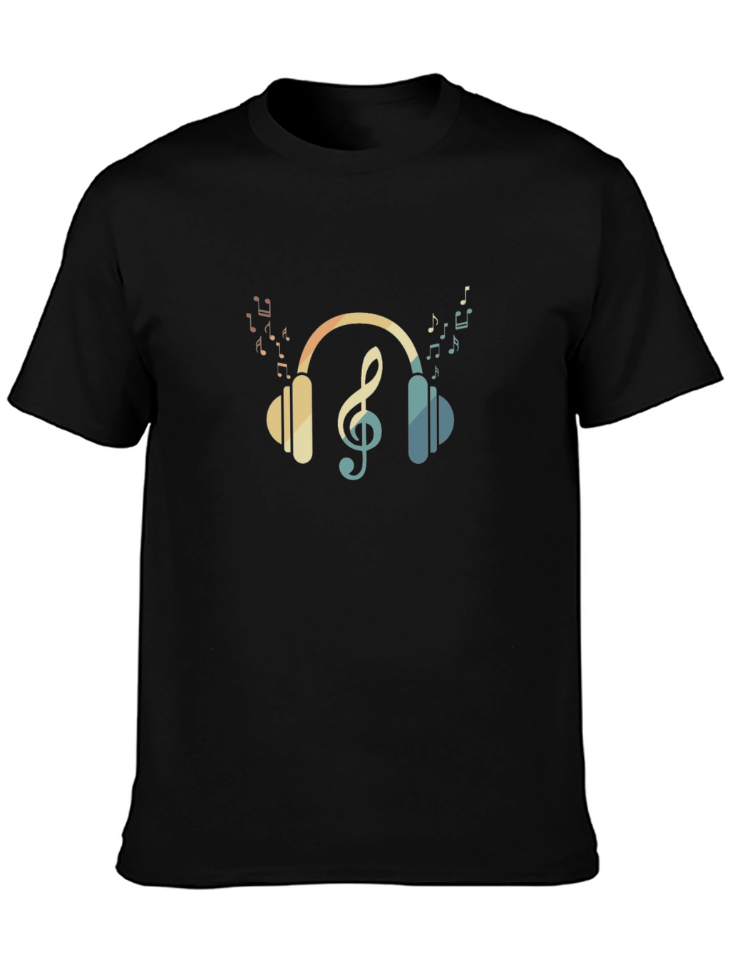Musical Headphones T-Shirt - Black Cotton Tee