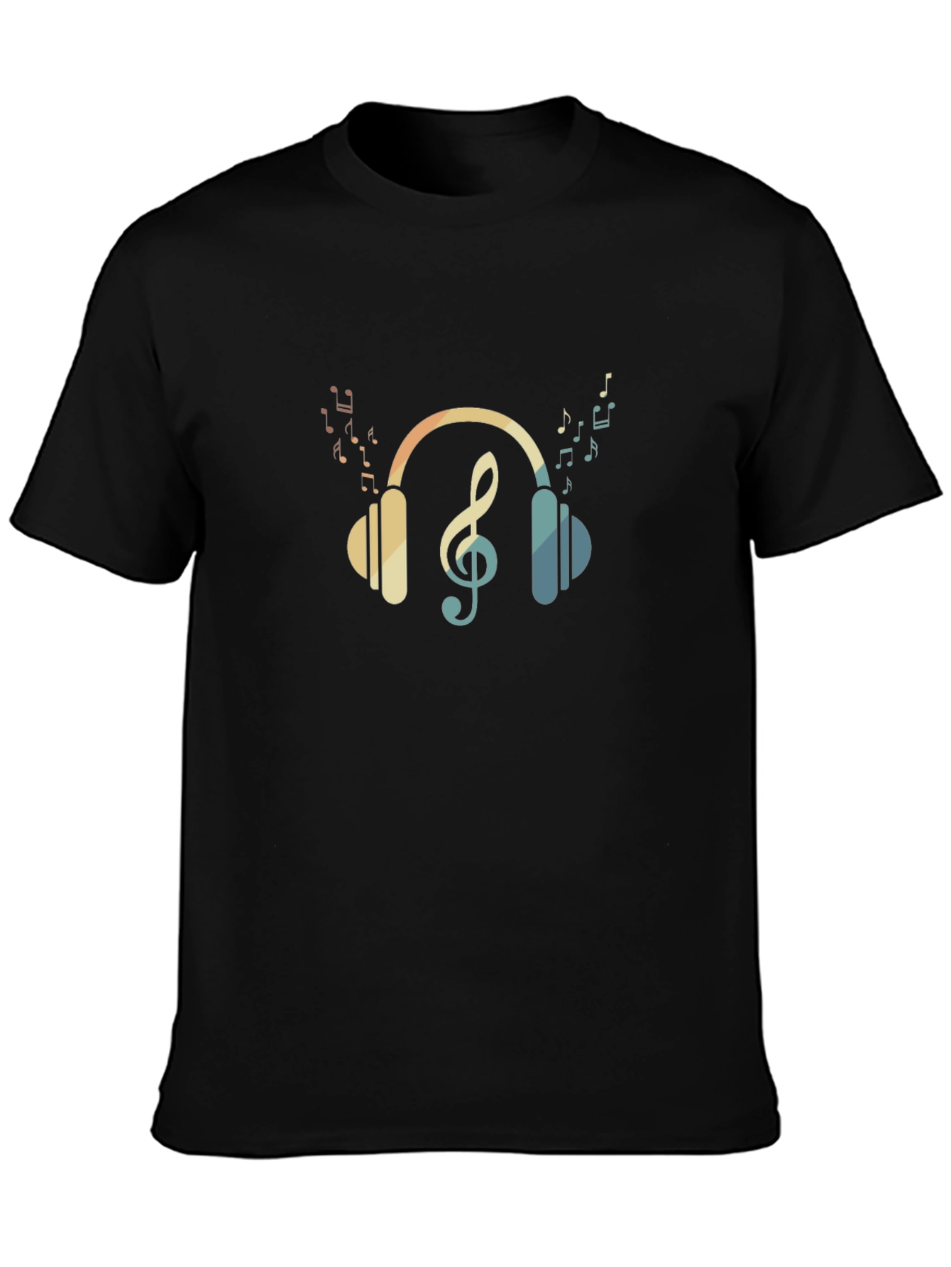 Musical Headphones T-Shirt - Black Cotton Tee