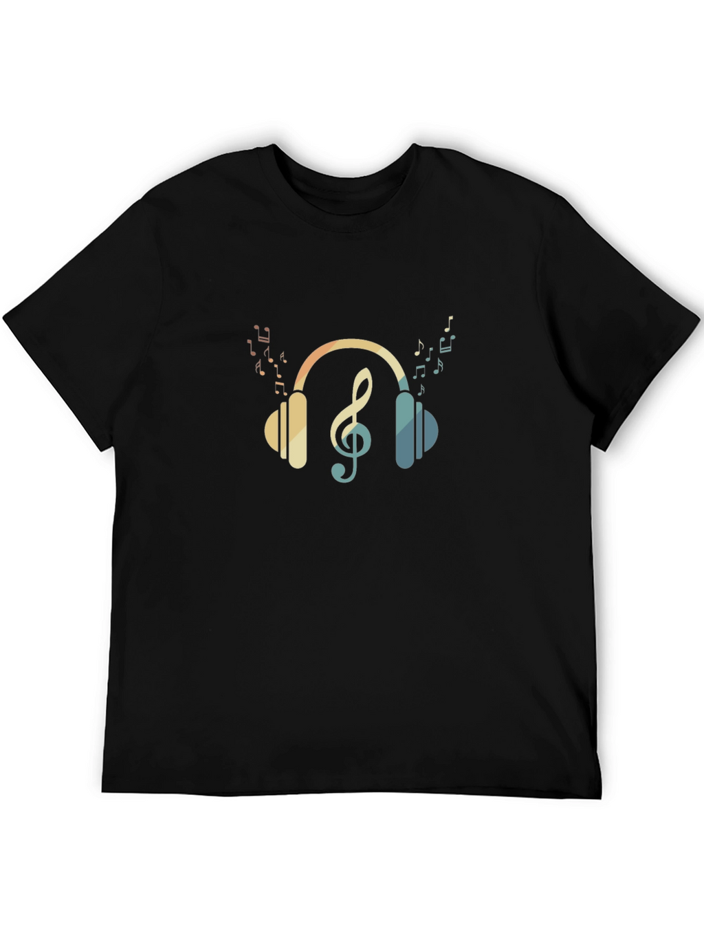 Musical Headphones T-Shirt - Black Cotton Tee