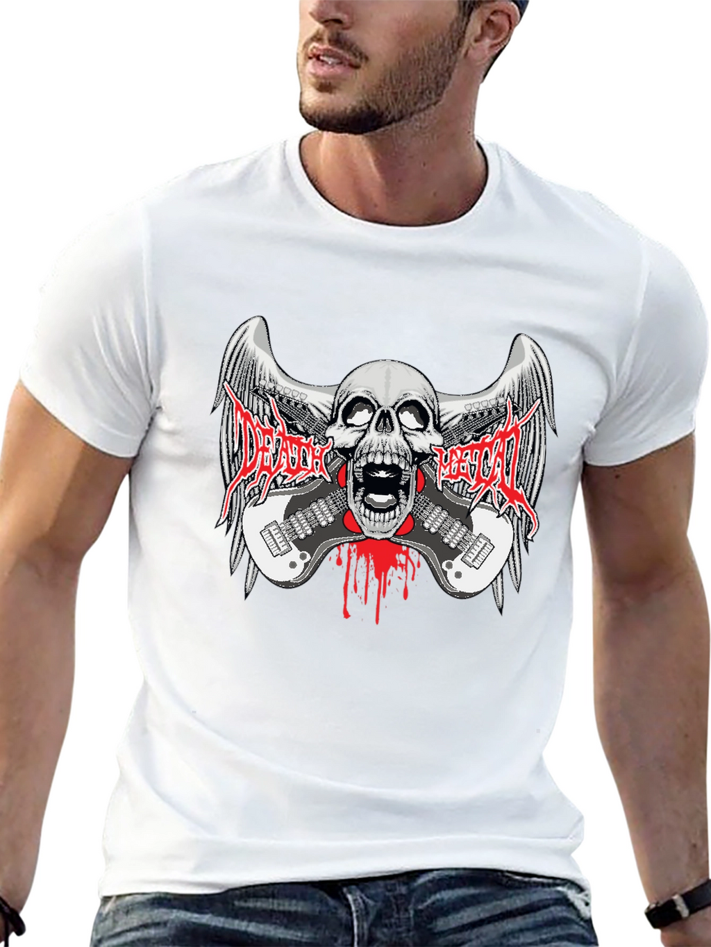 Death Metal Band Graphic Print Black T-Shirt