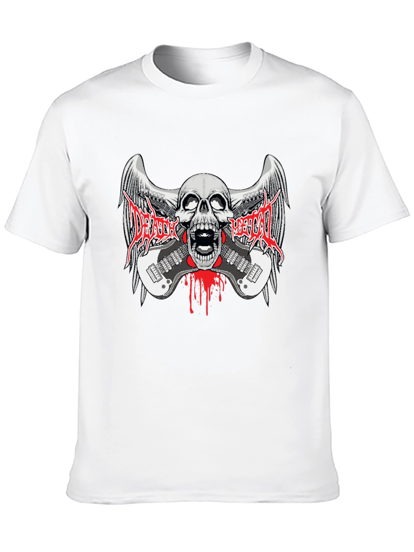 Death Metal Band Graphic Print Black T-Shirt