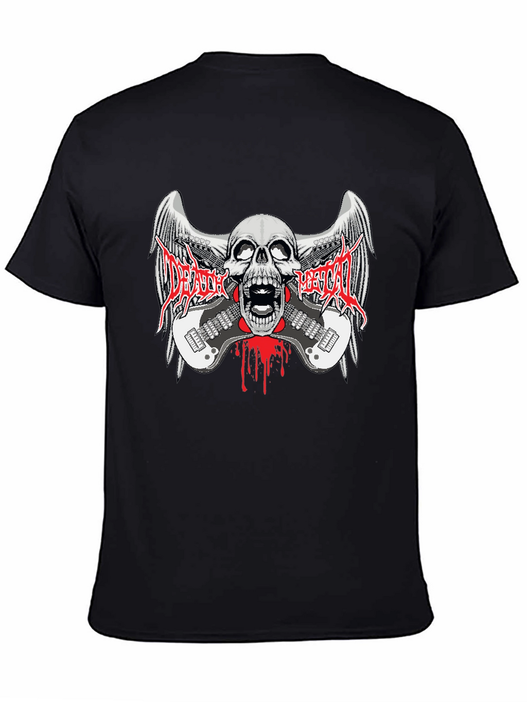 Death Metal Band Graphic Print Black T-Shirt