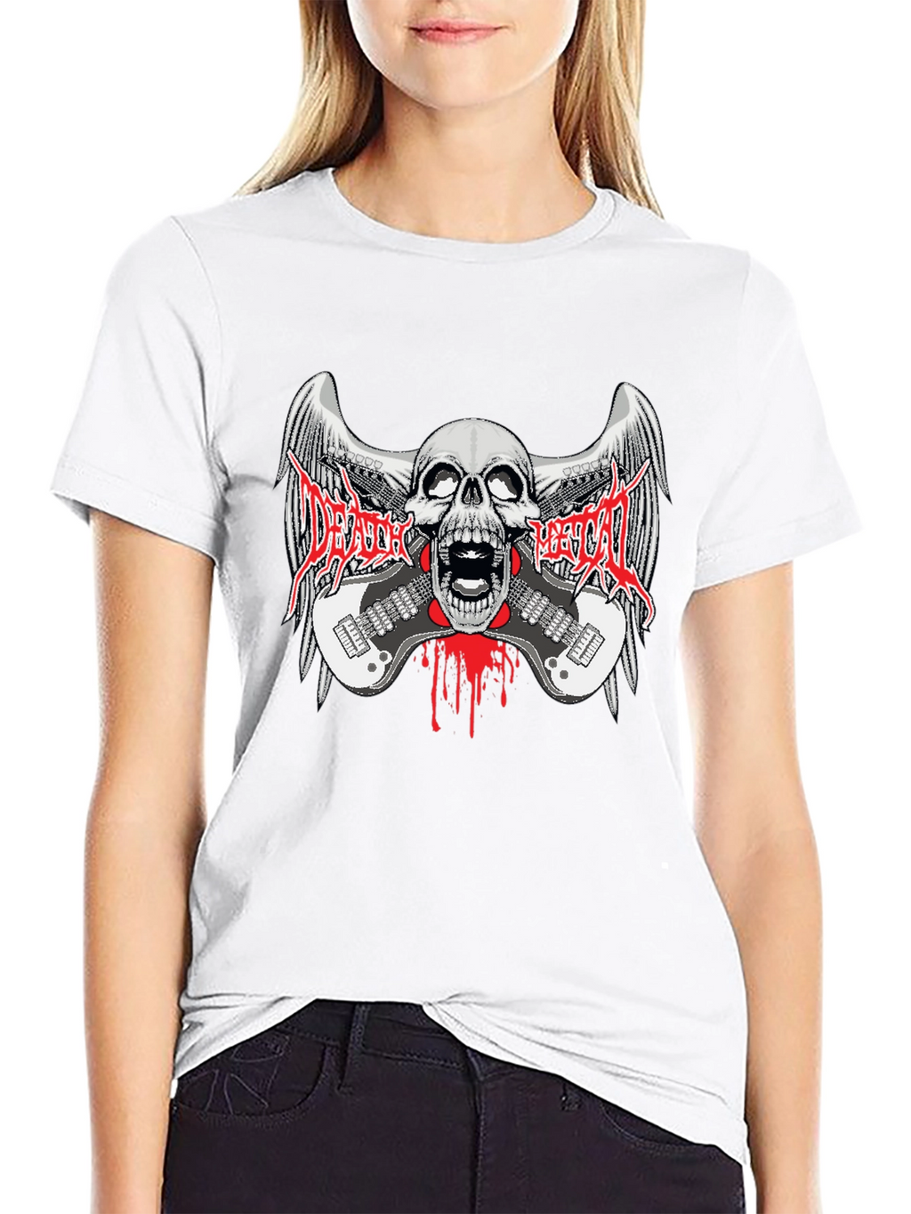 Death Metal Band Graphic Print Black T-Shirt