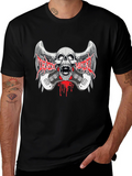 Death Metal Band Graphic Print Black T-Shirt