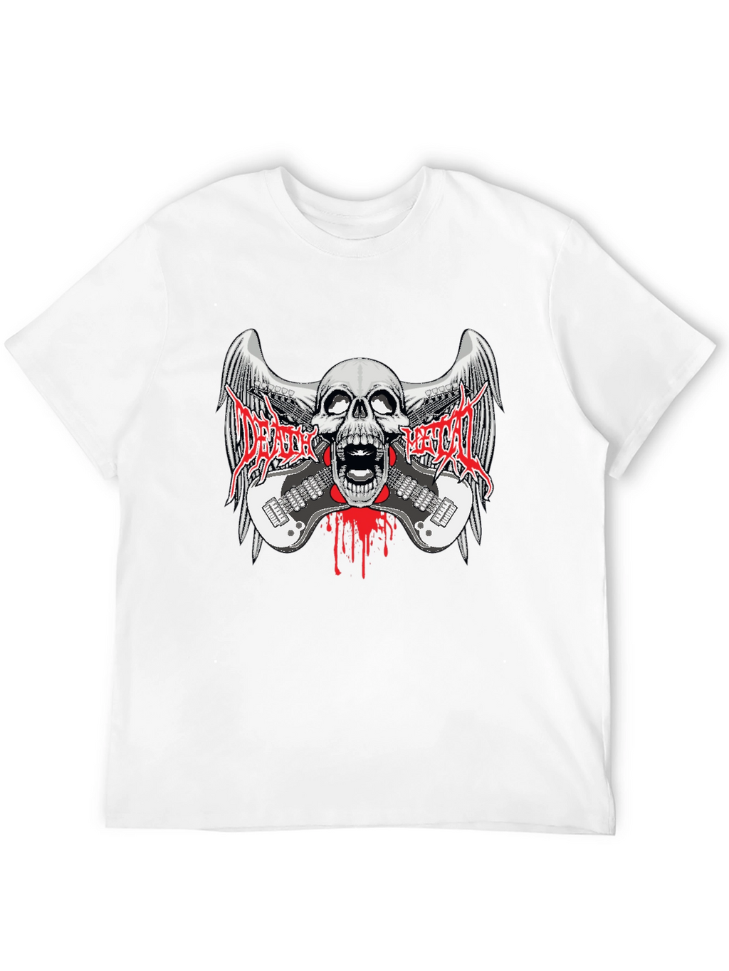 Death Metal Band Graphic Print Black T-Shirt
