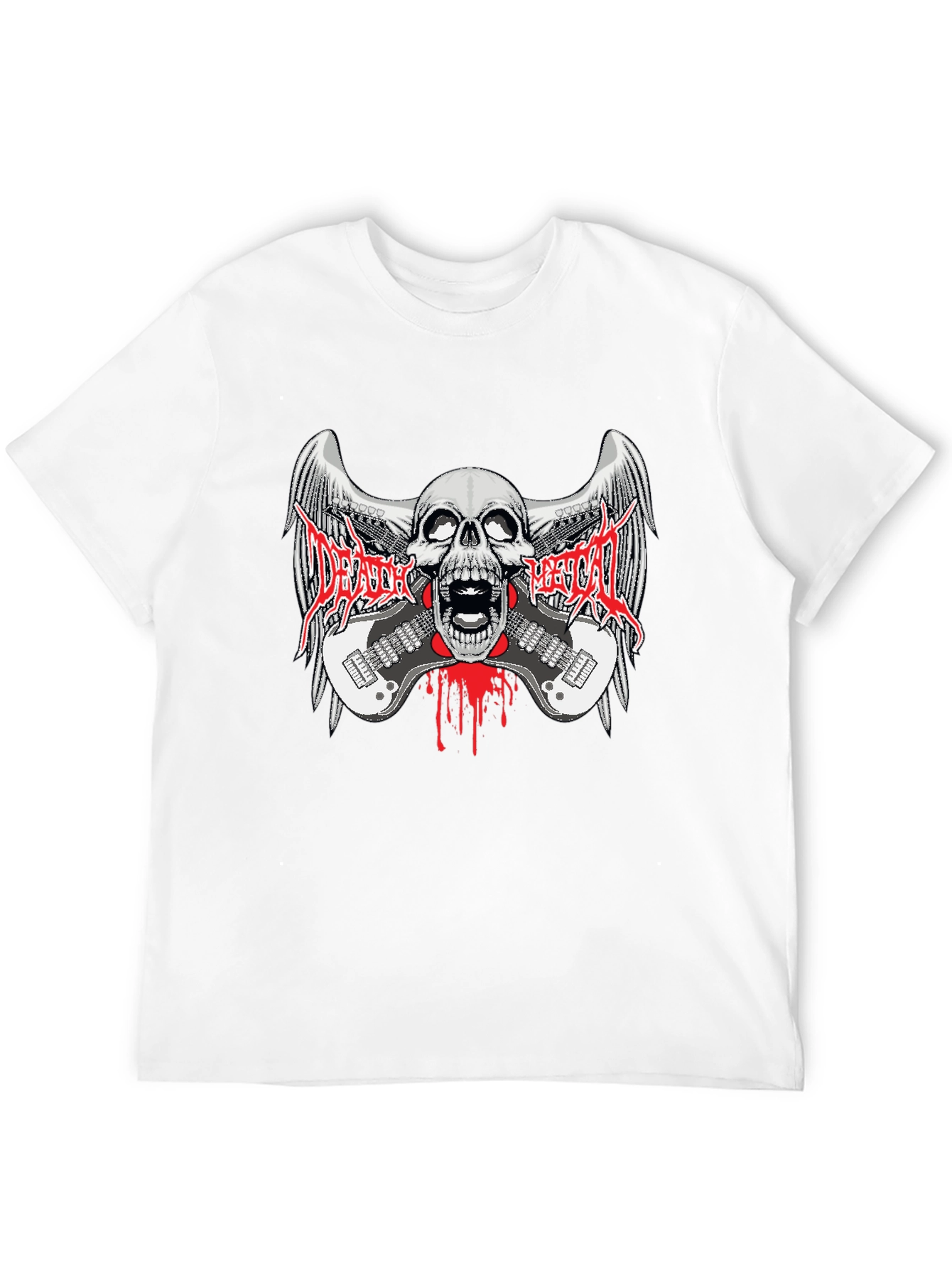 Death Metal Band Graphic Print Black T-Shirt
