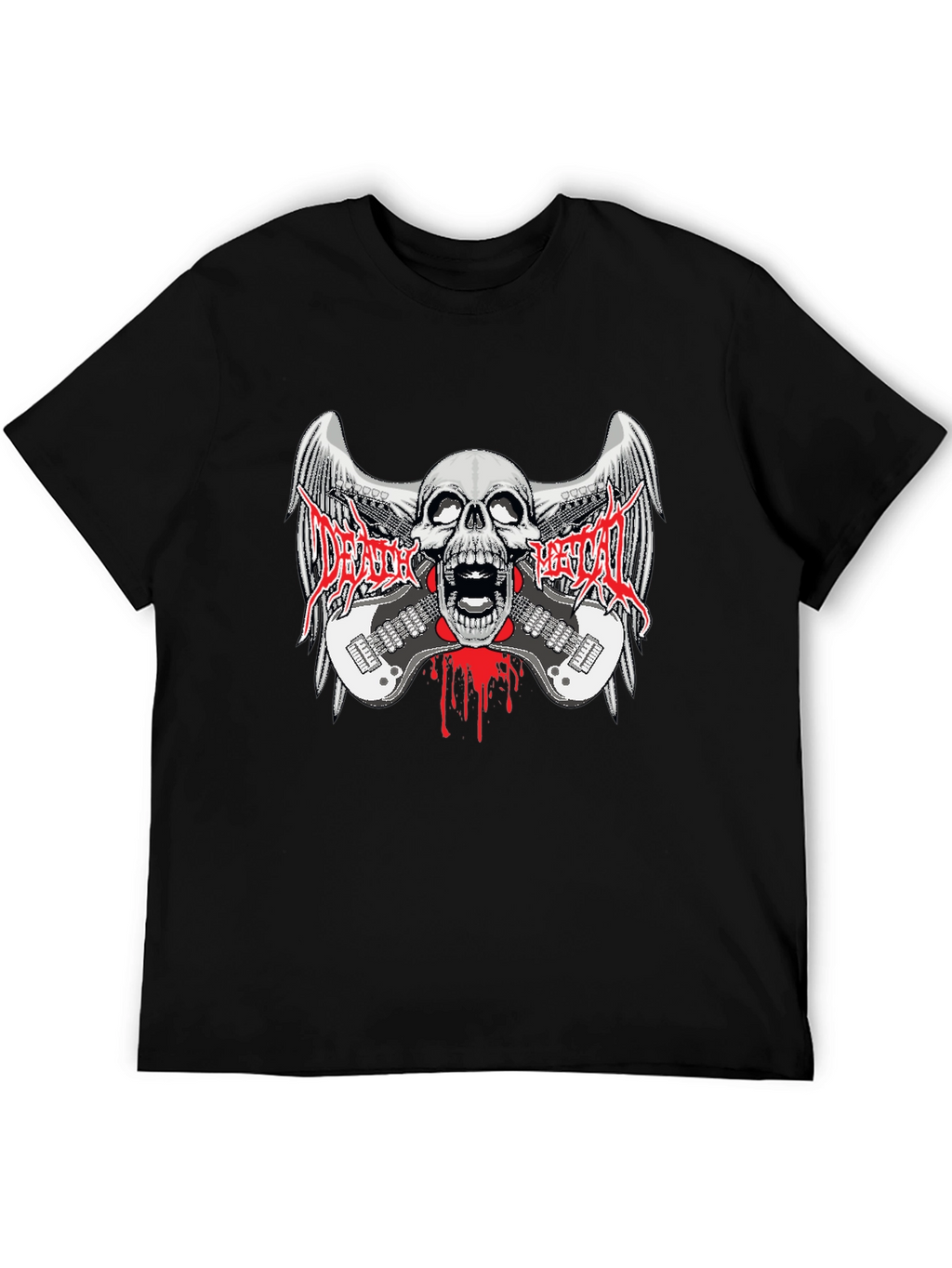 Death Metal Band Graphic Print Black T-Shirt