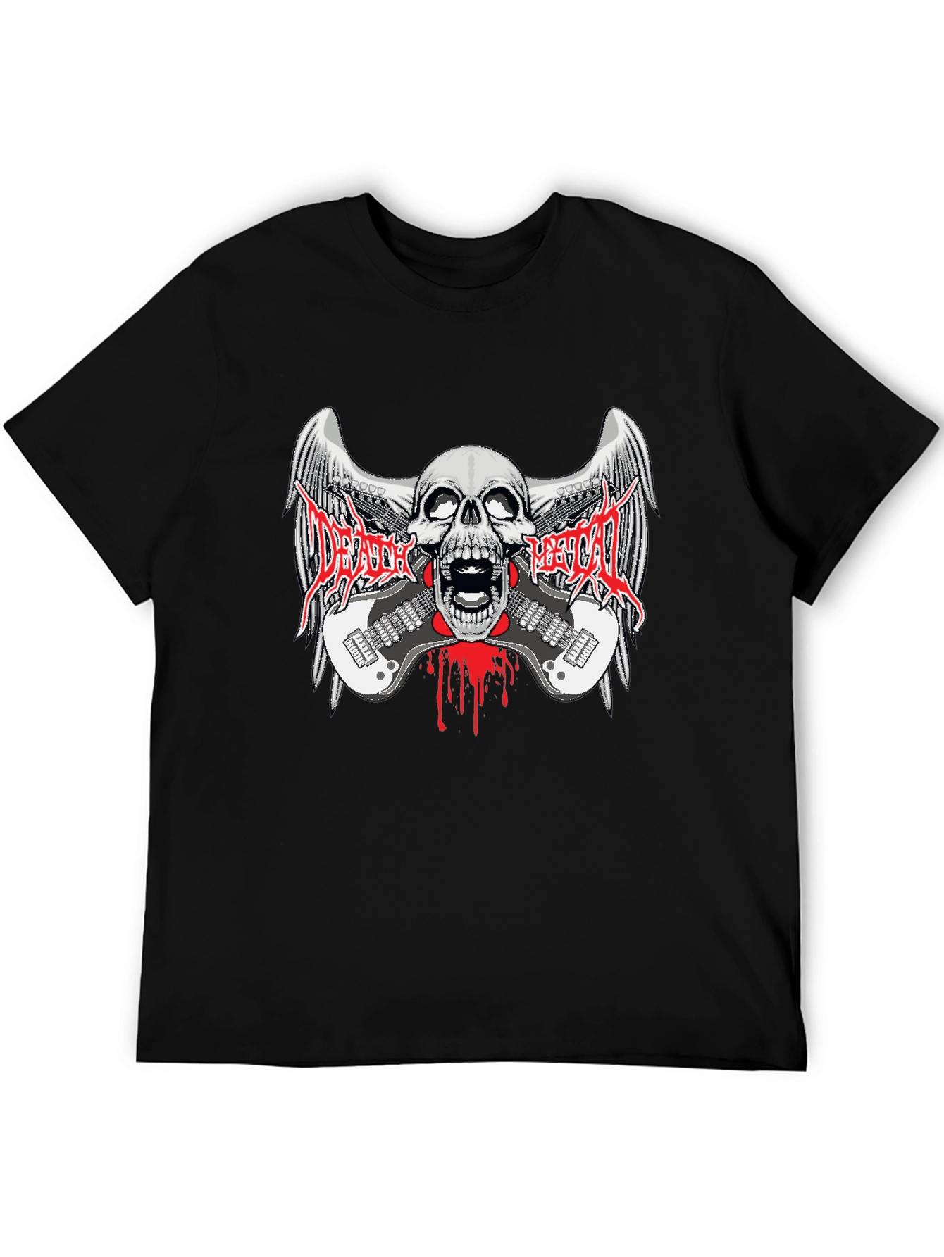 Death Metal Band Graphic Print Black T-Shirt