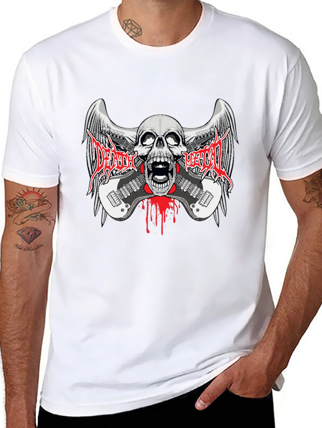 Death Metal Band Graphic Print Black T-Shirt