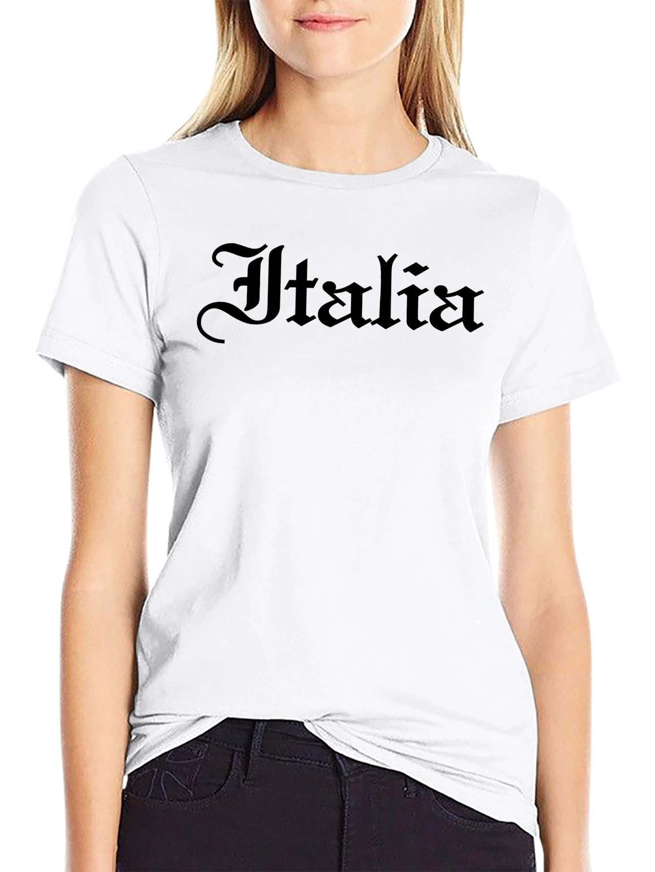 Italia Gothic Script Black T-Shirt