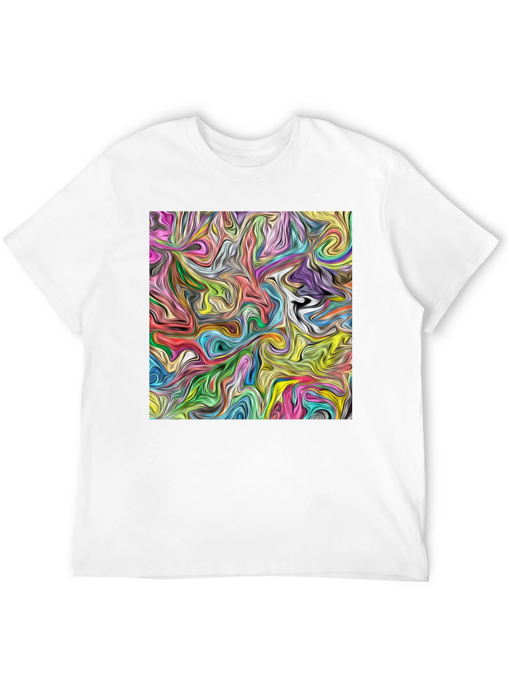 Abstract Swirl Art Black T-Shirt