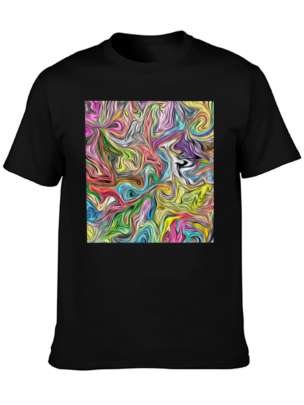 Abstract Swirl Art Black T-Shirt