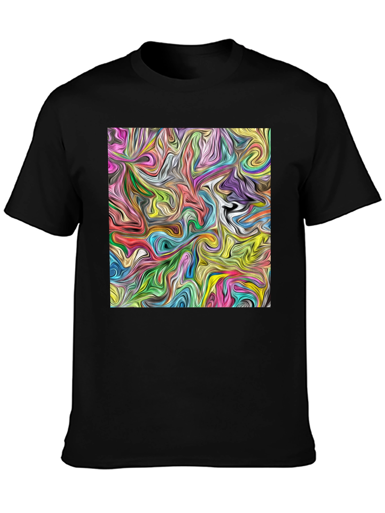 Abstract Swirl Art Black T-Shirt
