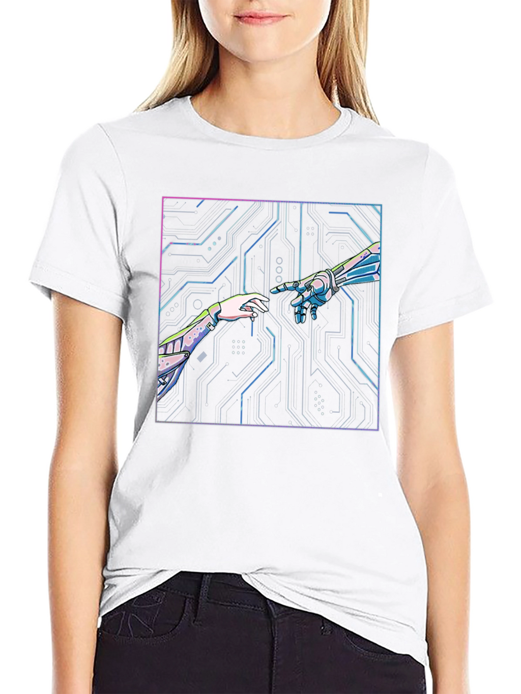 Tech Creation Graphic Tee - Black Cotton T-Shirt