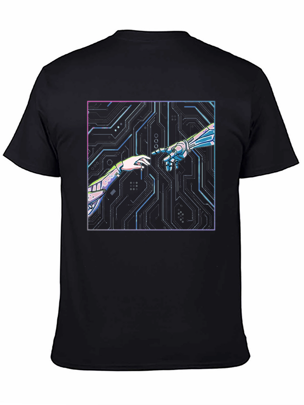 Tech Creation Graphic Tee - Black Cotton T-Shirt