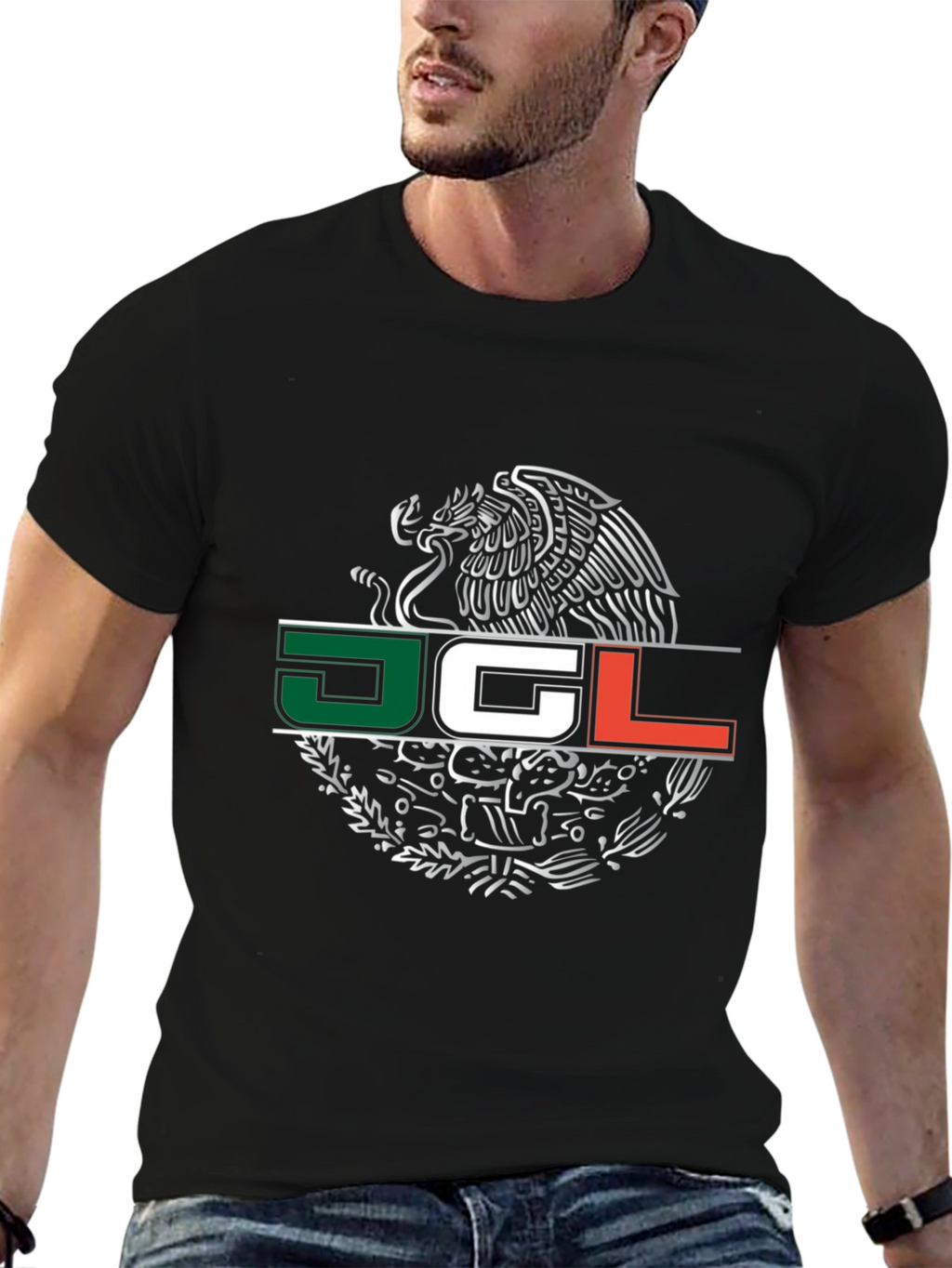 Mexico Emblem Graphic T-Shirt - Black