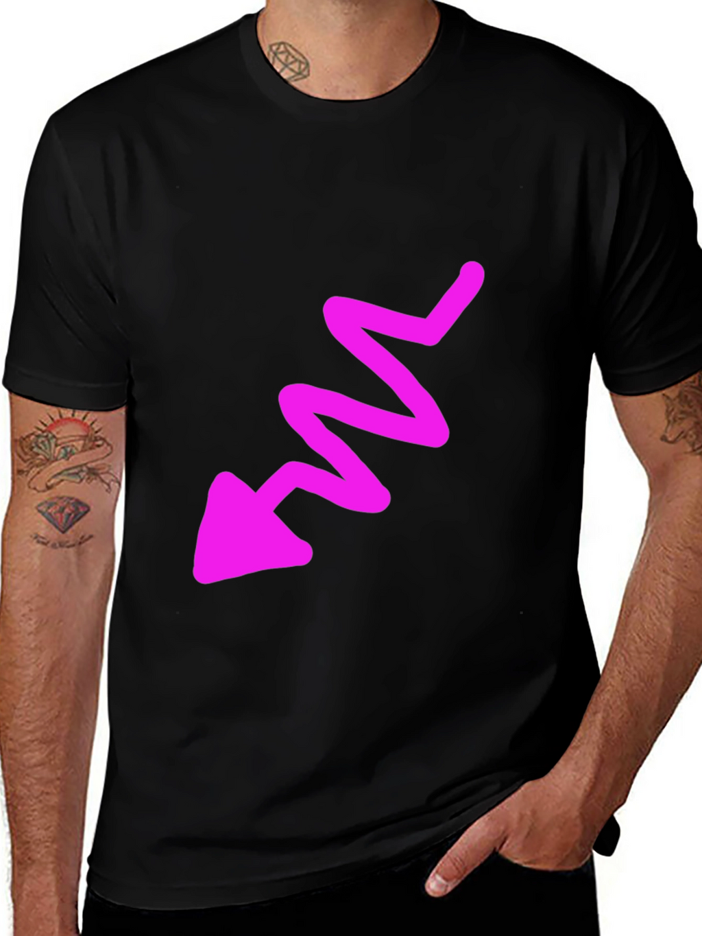 Funky Arrow Graphic Tee - Mens Black T-Shirt