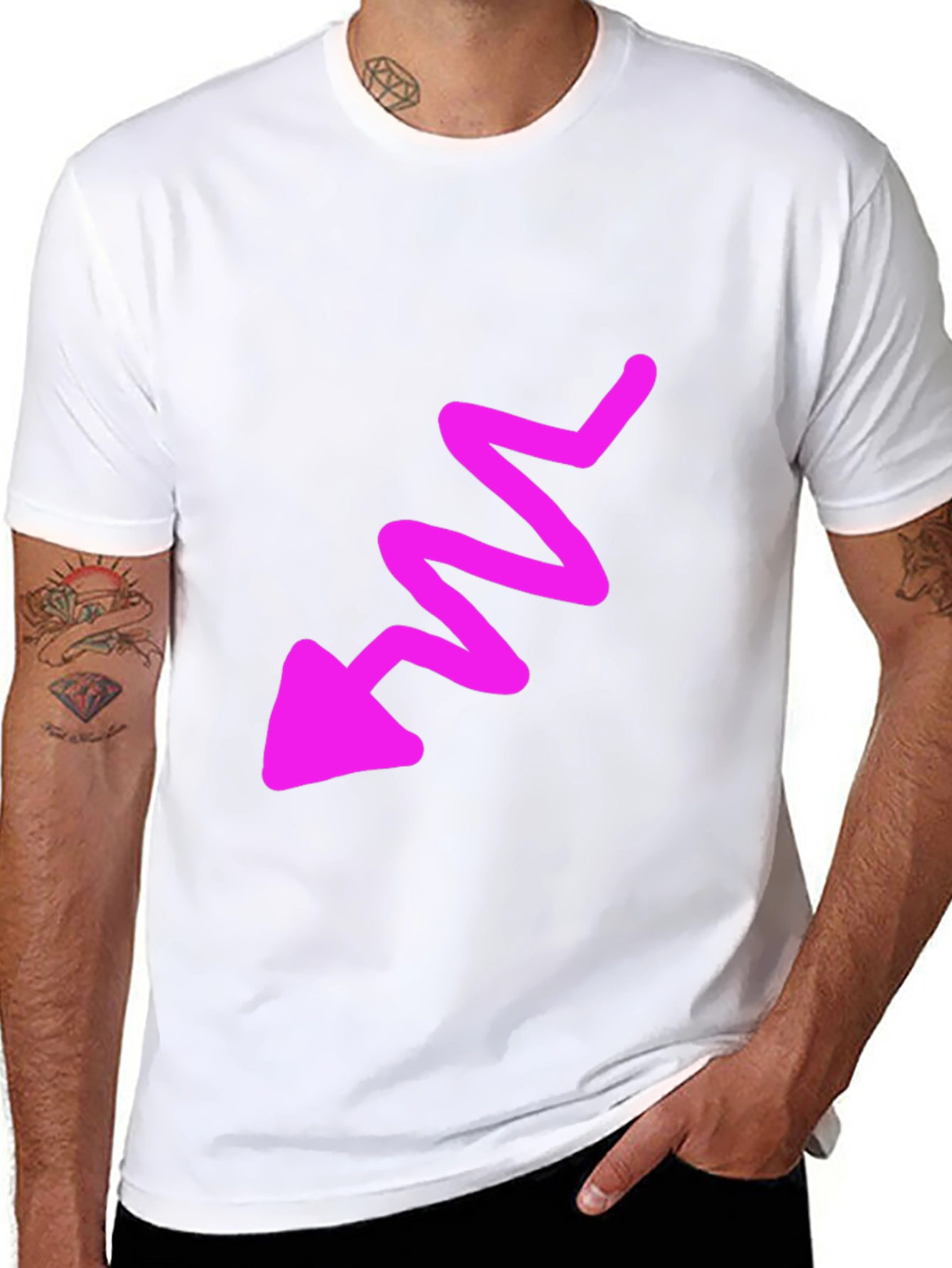 Funky Arrow Graphic Tee - Mens Black T-Shirt