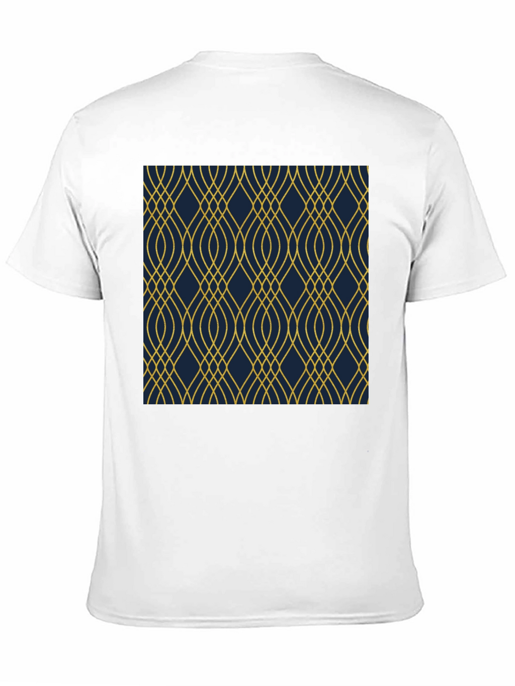 Stylish Black T-Shirt with Geometric Gold Pattern