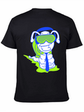DJ Snail Graphic Tee - Black Cotton T-Shirt