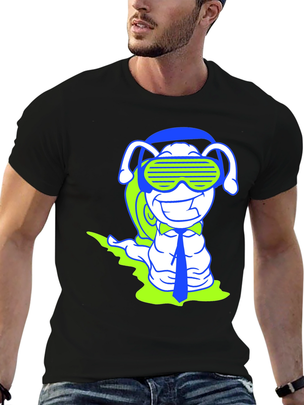 DJ Snail Graphic Tee - Black Cotton T-Shirt