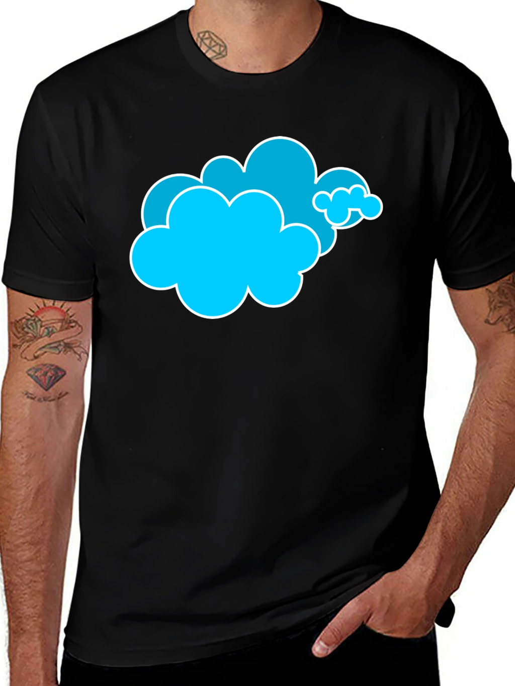 Cloud Graphic T-Shirt - Black Cotton Tee
