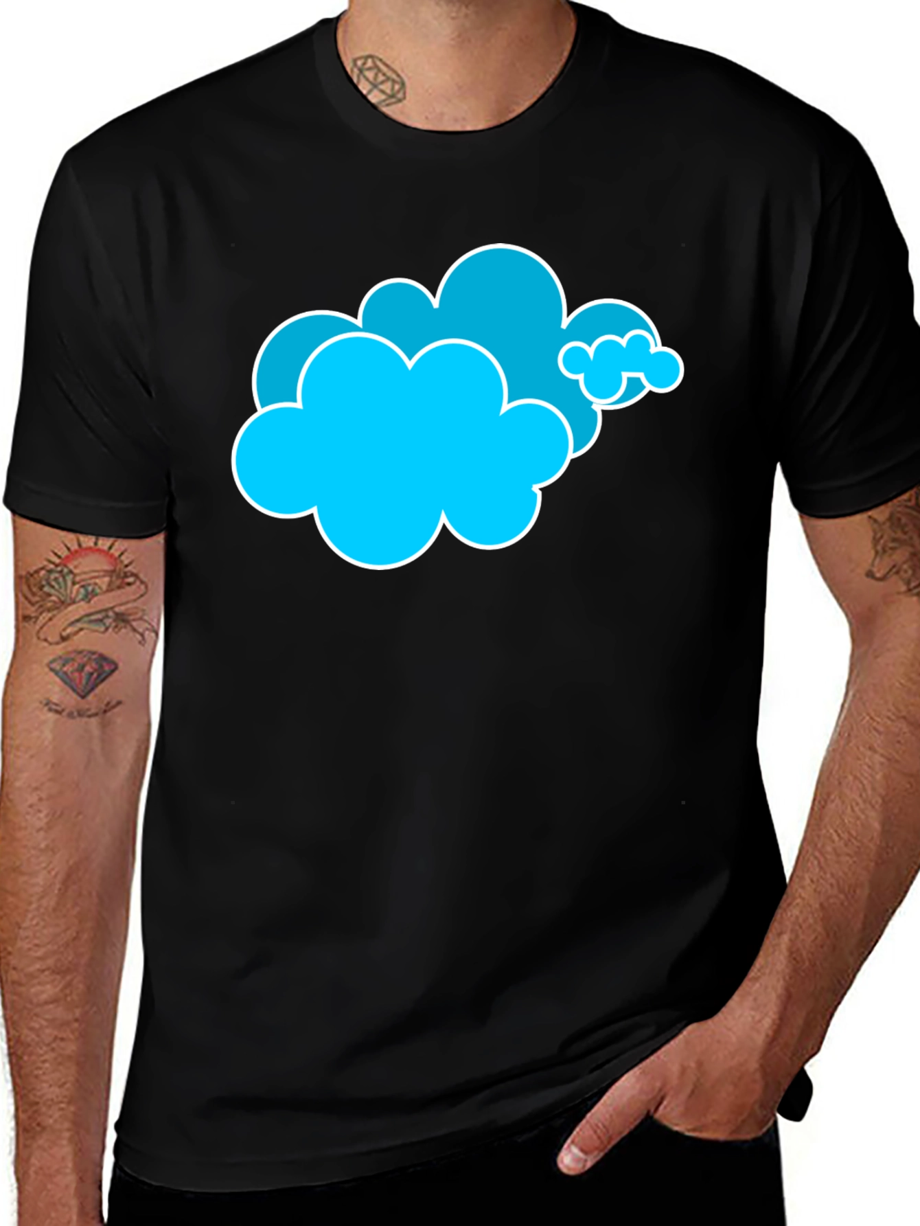 Cloud Graphic T-Shirt - Black Cotton Tee