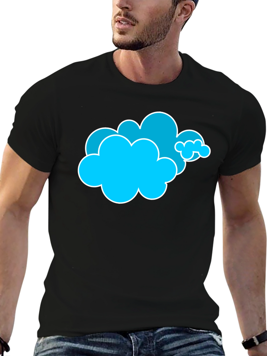 Cloud Graphic T-Shirt - Black Cotton Tee