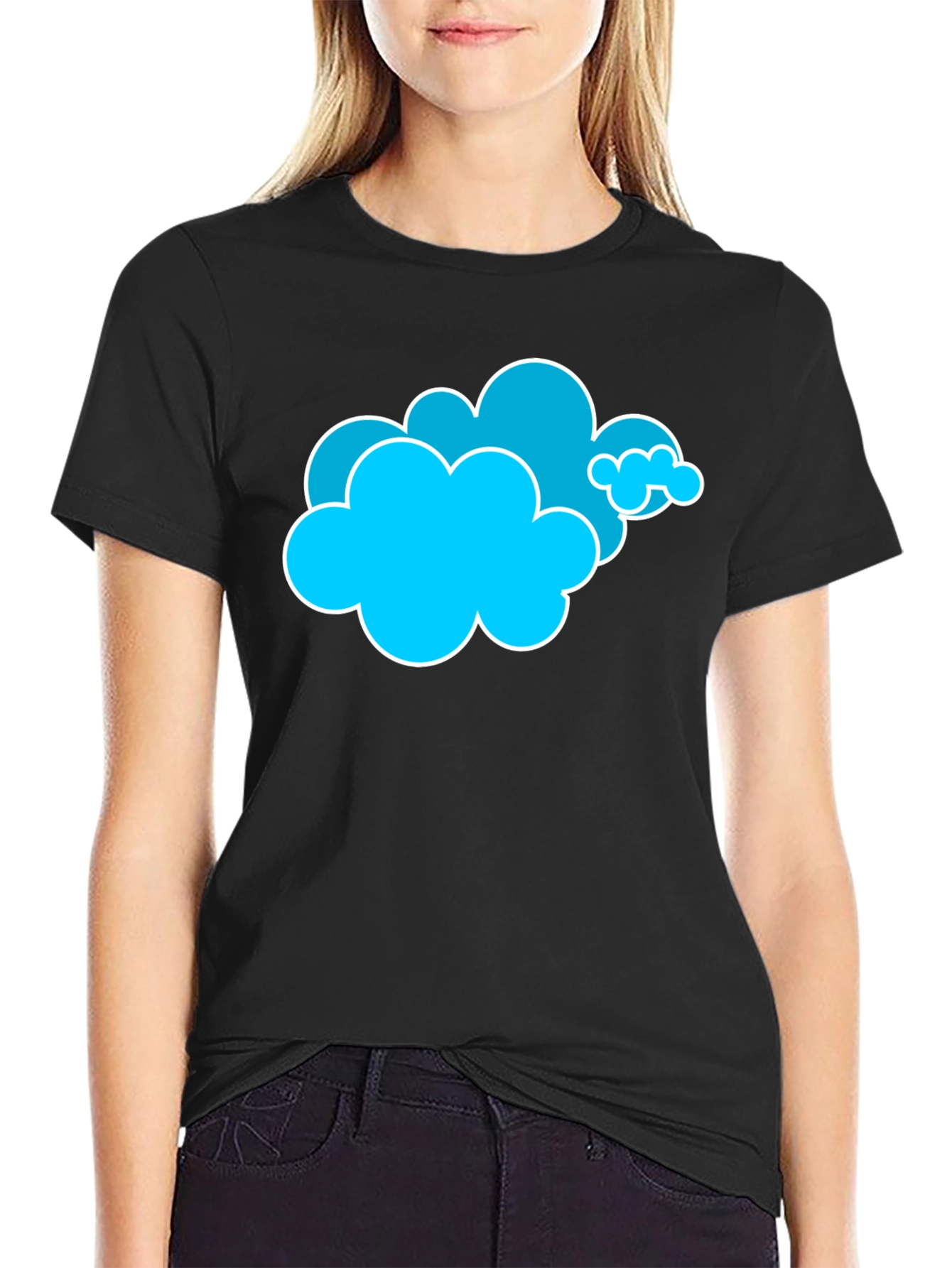 Cloud Graphic T-Shirt - Black Cotton Tee
